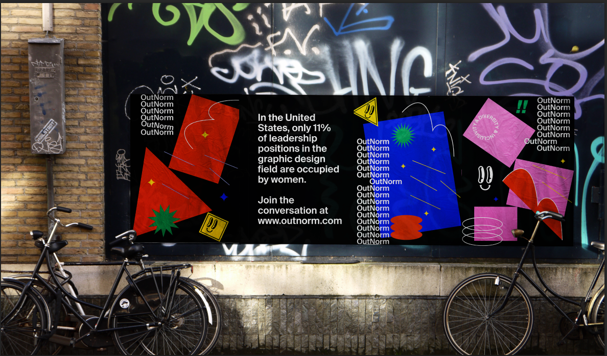 Posters on a brick wall with graffiti and bikes.